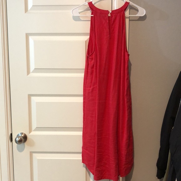 Antibes Blanc 100% Linen red dress - Picture 5 of 7